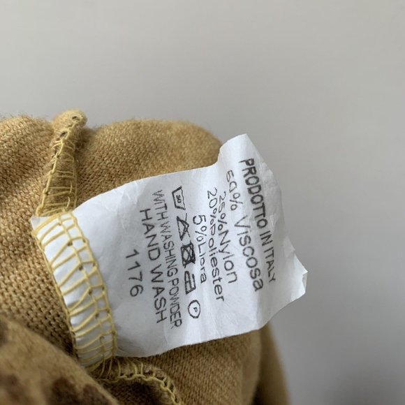 Made In Italy Crossover Knit Tunic Jumper Fits UK 10 12 14 Animal Leopard Print - Picture 9 of 9